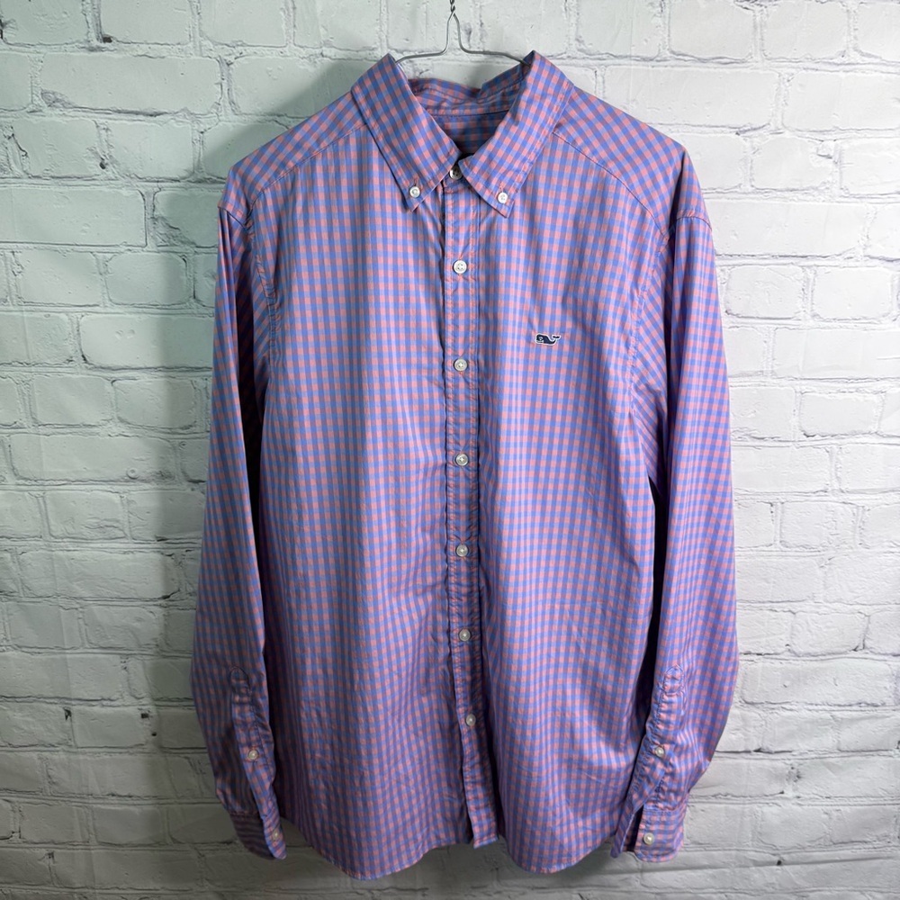VINEYARD VINES Performance Classic Fit Whale Button Up Shirt Medium